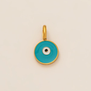 Μενταγιόν evil eye από χρυσό ανοξείδωτο ατσάλι με σμάλτο για DIY κοσμήματα