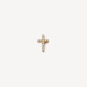Pendentif médaillon croix en or 18 carats avec onze zircons blancs brillants