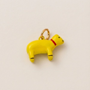 Modieuze vergulde hondenhanger met geel emaille voor DIY-sieraden en mooie bedeltjes