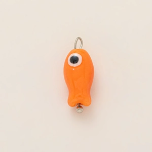 Orange fish 18K gold-plated stainless steel pendant for jewelry DIY projects