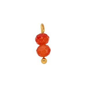 18K gold-plated stainless steel pendant with two faceted orange beads for DIY jewelry