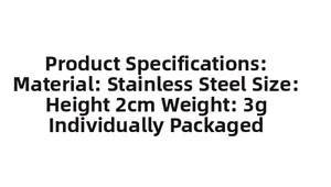 Specifications of stainless steel pendant showing 2cm height and 3g weight details