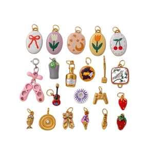 Lot de 20 pendentifs en acier doré 18K avec motifs chaussures de ballet et guitare DIY