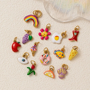 Set di 14 ciondoli colorati in smalto placcati oro 18K per la creazione di gioielli DIY