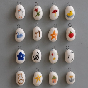 Hand Painted Ceramic Pendant Stainless Steel Necklace For Women Creative Dopamine Snail Duck Heart Charm Jewelry Accessory