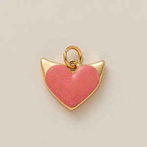 Roze hart duivel hanger van verguld koper voor het maken van DIY mode-sieraden