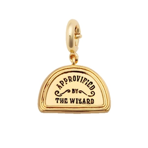 Ημικυκλικό μενταγιόν Approved by the Wizard από ανοξείδωτο ατσάλι με επίστρωση χρυσού 18Κ