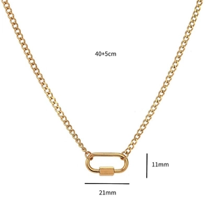 Titanium steel 18k gold flower pendant necklace with dimensions 21mm by 11mm