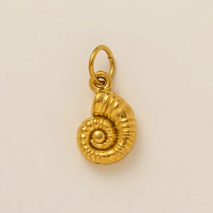 Polished gold-plated conch shell charm pendant for DIY jewelry making accessories