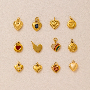 Stainless Steel Heart Pendant Necklace Rainbow Enamel True Love DIY Jewelry Making Accessory For Women Gold Paperclip Chain