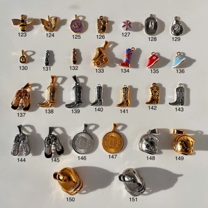 Roestvrijstalen Hoefijzer Cowboylaars Hanger DIY Sieradenvondst Goud Zilver Vergulde Strass Hangers Voor Kettingen Maken Dames Sieraden Accessoires