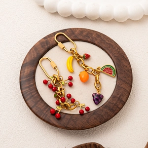 Pendentifs fruits d'été en acier inoxydable plaqué or 18K pour bijoux DIY et bikini