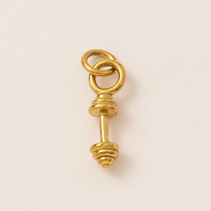 Détail du pendentif haltère plaqué or 18K avec crochet double pour bijoux DIY