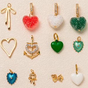Stainless Steel Heart Bowknot Pendant Necklace For Women Men Enamel Zirconia Paperclip Curb Chain Carabiner Spring Clasp Jewelry