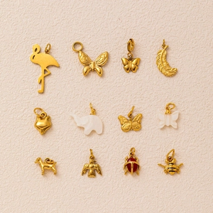 Roestvrij Staal 18K Verguld Dier Hanger Ketting DIY Schelp Strass Vlinder Bij Flamingo Charm Sieraden Voor Vrouwen