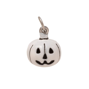 Pendentif citrouille d'Halloween en acier inoxydable plaqué or 18 carats et émail