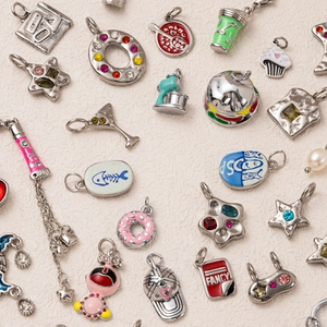 18K gold plated stainless steel fork pendants and mixed charms for DIY jewelry making