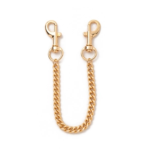 Chic vintage golden metal bag chain accessory with dual swivel lobster clasps for purses