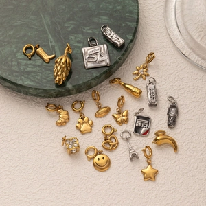 Mix van 18k goud en zilver roestvrijstalen bedeltjes met vlinders en hangers