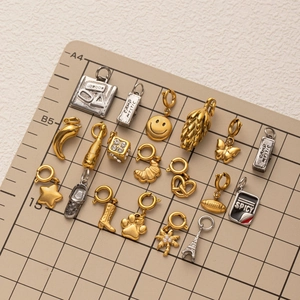 18K Verguld Roestvrij Staal Hangers Charms DIY Mode Sieraden Hart Vlinder Eiffeltoren Ketting Voor Dames