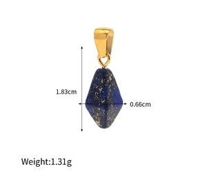 Lapis lazuli hanger met 18k goudlaag, afmetingen 1,83 cm bij 0,66 cm in het totaal