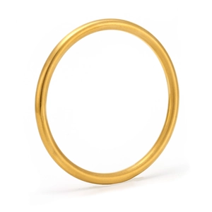 Minimalist 18K gold plated titanium steel bangle with a matte brushed finish for women