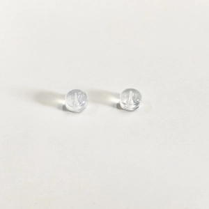 Pair of clear silicone earring backs with 18K gold plated brass core for jewelry