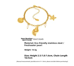 Dettagli dei ciondoli marini, perle d'acqua dolce e dimensioni per questo bracciale