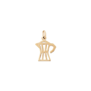 Gepolijste 18K goud vacuüm vergulde roestvrijstalen moka pot hanger met hol design