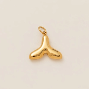 Ciondolo a coda di balena in acciaio inossidabile placcato oro 18K per collana fai da te