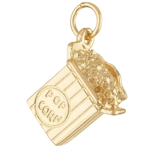Detailed macro view of 18K gold popcorn bucket pendant with textured finish and loop