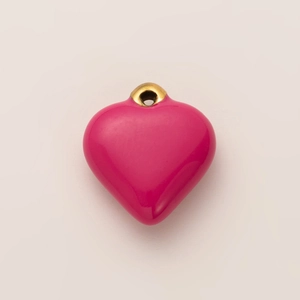 Chic 18K gold plated heart pendant in peach pink enamel for DIY necklace and jewelry making