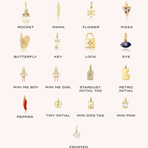 Collection of 18K gold plated charms with zircon and enamel for DIY jewelry making
