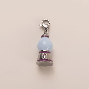 Creative 18K gold fork pendant with blue sphere and lobster clasp for DIY jewelry making