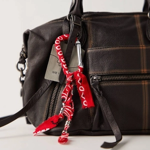 Bohemian Paisley Print Fabric Keychain With Metal Carabiner Fashion Bag Charm DIY Pendant For Women Street Style Accessory