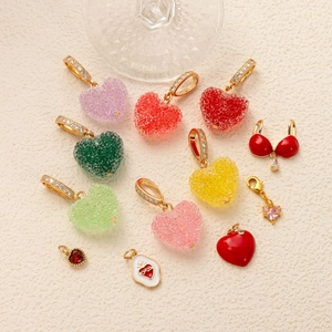 Gold Plated Copper Heart Pendant Necklace For Women Fashion Zirconia Enamel DIY Jewelry Accessory For Birthday Party Gift