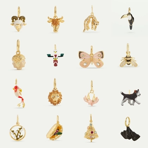 DIY Enamel Animal Pendant Necklace Copper Gold Plated Rhinestone Jewelry For Women Gift Fashion Lucky Charm Necklace