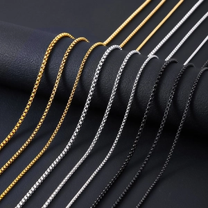 Stainless Steel Box Chain Necklace For Men Women Hip Hop 304 Titanium Steel Link Chain Gold Silver Black Daily Jewelry Accessory