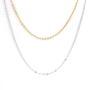Polished stainless steel cross chain necklaces in gold and silver finishes for jewelry DIY