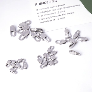 Macro shot of silver stainless steel lobster clasps for DIY jewelry making and crafts