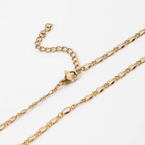 18k gold plated stainless steel lip chain necklace with adjustable lobster clasp