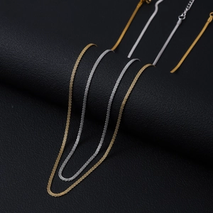 Minimalistische Roestvrijstalen Gaas Ketting Voor Vrouwen 18K Verguld Slangenbot DIY Sleutelbeinketting Sieraden Cadeau