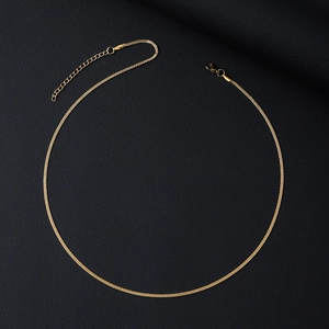 Minimalistische 18K vergulde roestvrijstalen slangenketting met karabijnsluiting