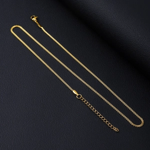 Elegante 18K vergulde roestvrijstalen dunne tarweketting ketting voor dames
