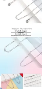 Detailed close-up of stainless steel paperclip chain with secure lobster clasp closure