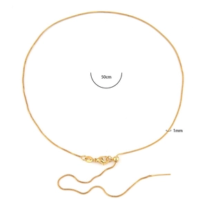 50cm 18K gold plated stainless steel box chain with adjustable slider and lobster clasp