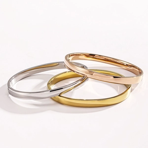 Bracciali minimalisti a cerniera da 6mm in acciaio al titanio, colori oro, argento e rosa