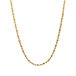 Elegante Halskette aus 18K vergoldetem Edelstahl mit Perlenkette für Damen auf Weiß