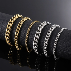 Fashion Stainless Steel Cuban Link Bracelet For Men Women Polish Hip Hop Gold Silver Metal Curb Chain Jewelry Different Widths