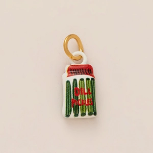 Dill Pickles emaille bedel met gepolijste gouden lus voor doe-het-zelf sieraden